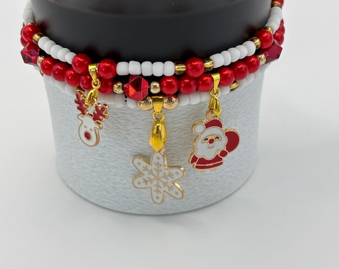 Christmas Stanley Cup Bracelet | Tumbler Accessories  | Stanley Charm Bracelet | Tumbler Bracelet | Christmas | Stretchy Cup Bracelet
