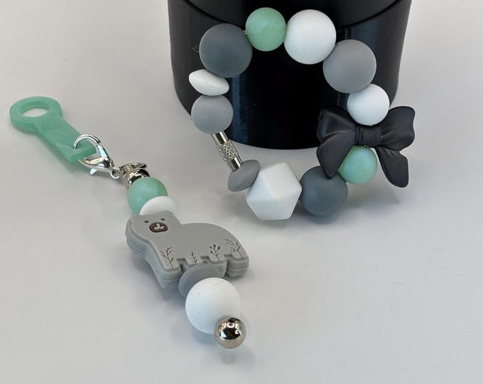 Christmas Polar Bear Stanley Cup Bracelet:  Cup Handle Bracelet | Straw Charm |  Purse Bracelet | Holiday  | Polar Bear