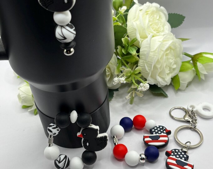 Duck Tumbler Handle  | Duck Straw Charm  | Keychain | Key Fob | Tumbler Accessories