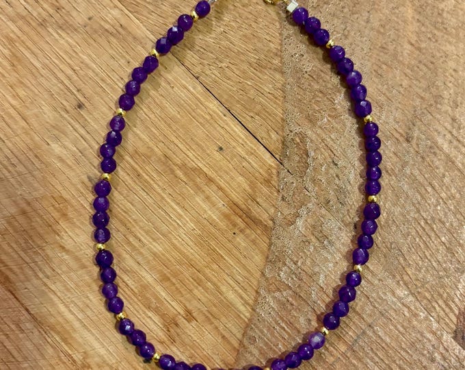 Amethyst Gemstone Anklet | Amethyst  Ankle Bracelet | Gemstone Ankle Bracelet | Minimalist Anklet