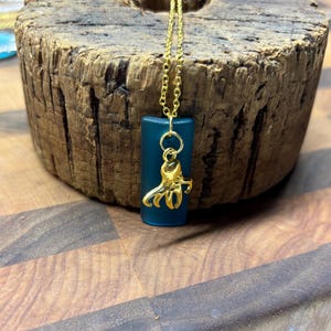Seaglass Necklaces | Blue Seaglass | Seaglass Necklace with Charm | Octopus Charm