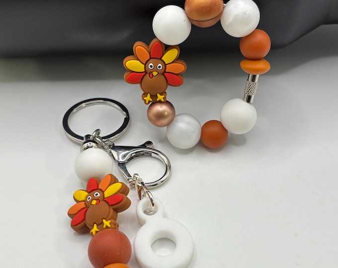 Thanksgiving Turkey Stanley Cup Bracelet:  Cup Handle Bracelet | Straw Charm |