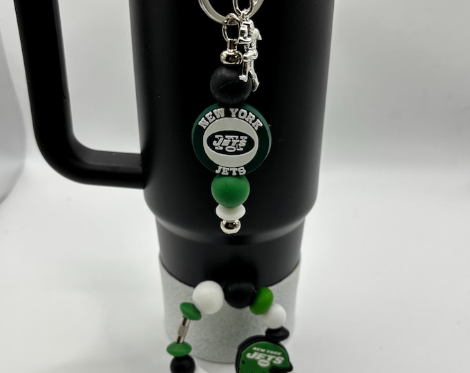 Football Tumbler Accessories |  Stanley or Other Tumbler Cup Handle Bracelets | Straw Charms | Football team | Football charm
