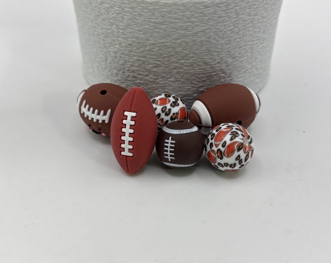 Custom Football Tumbler Accessories |  Stanley or Other Tumbler Cup Handle Bracelets | Straw Charms | Football | Many Options Available