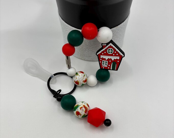 Christmas Cottage Stanley Cup Bracelet:  Cup Handle Bracelet | Straw Charm |  Purse Bracelet | Holiday | Cottage