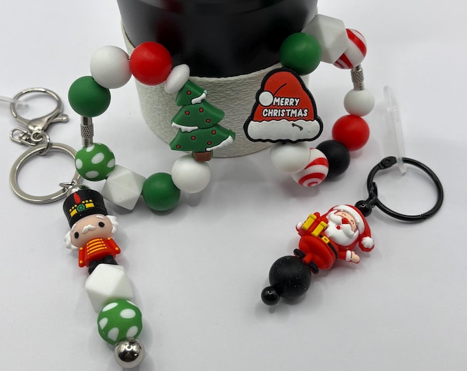Christmas Nutcracker  Stanley Cup Bracelet:  Cup Handle Bracelet | Straw Charm  |  Holiday