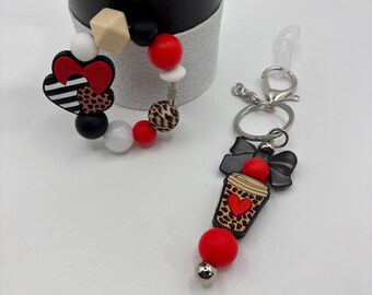 Valentines Day Stanley Cup Bracelet:  Cup Handle Bracelet | Straw Charm  | Valentine | Hearts | Galentines