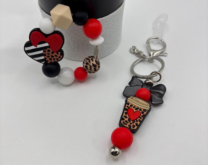 Valentines Day Stanley Cup Bracelet:  Cup Handle Bracelet | Straw Charm  | Valentine | Hearts