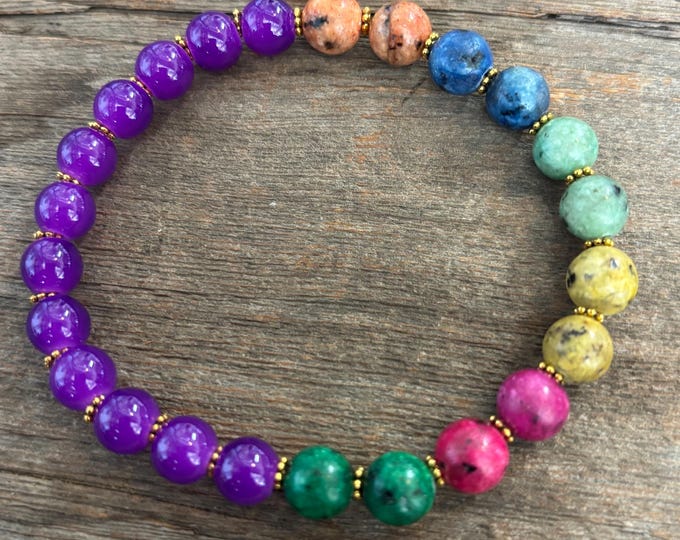 Colorful Gemstones | Gemstone bracelet  | Chakra colors