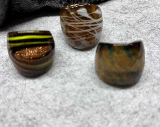 Size 5 |  Assorted Glass Rings | Millefiori Glass Rings | Murano Inspired Glass Rings