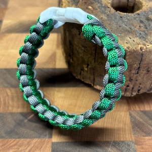 Green Handmade 550 Paracord Bracelet  | Cobra Knot Paracord Bracelet  | 8  1/4 inch Bracelet