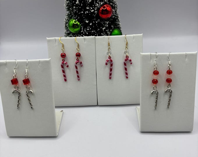 Candy Cane Earrings | Holiday Earrings | Christmas Earrings |