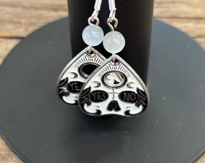Tarot earrings | Halloween earrings | Planchette earrings | Ouija earrings | Silver planchette
