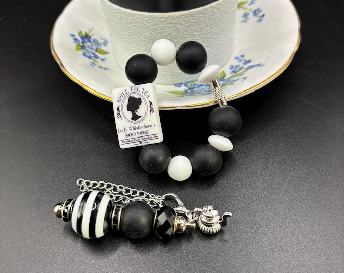 Girly Tumbler Cup Set :  Cup Handle Bracelet | Straw Charm | Purse Bracelet | The Ton Inspired |  The Tea | Regency Era