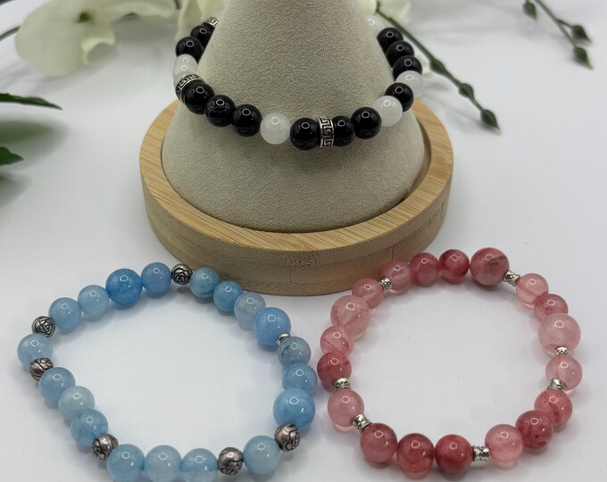Blessed Gemstone Bracelets Morse Code | Gemstone bracelet | Stretch Bracelet | Morse Code bracelet | Blessed