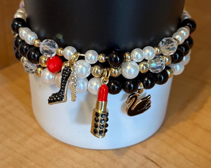 Girly Stanley Cup Bracelet | Tumbler Bracelet | Tumbler Charm Bracelet |  | Stretchy Cup Bracelet | Girly Girl Charms