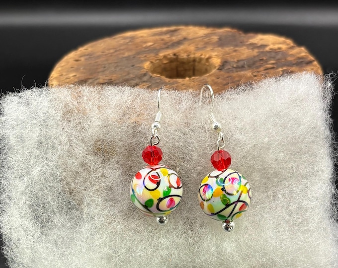 Holiday Lights Earrings | Holiday Earrings |  Crystal Accent | Christmas Earrings |