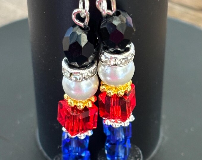 Nutcracker Earrings | Holiday Earrings |  Crystal and Pearl Earrings | Christmas Earrings |