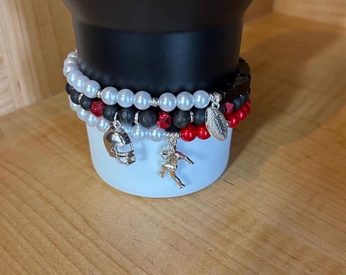 Sports Stanley Cup Bracelet | Tumbler Accessories | Stanley Charm Bracelet | Tumbler Bracelet | Sports Football | Stretchy Cup Bracelet