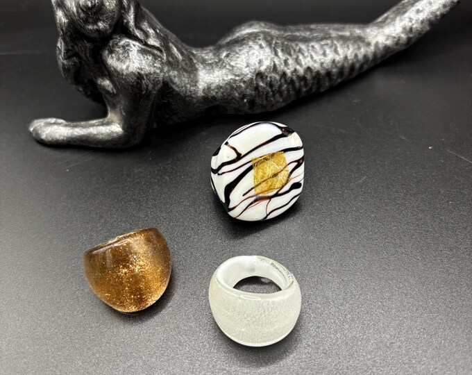 Size 5 |  Assorted Glass Rings | Millefiori Glass Rings | Murano Inspired Glass Rings