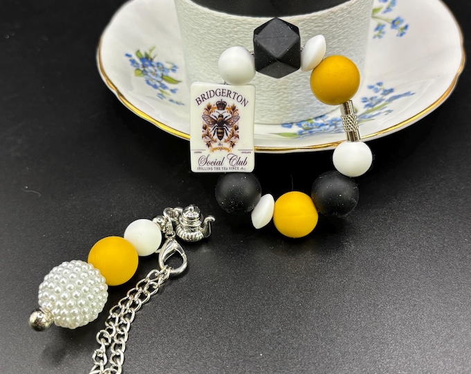 Girly Tumbler Cup Set :  Cup Handle Bracelet | Straw Charm | Purse Bracelet | Ton Inspired | Spill The Tea | Regency Era