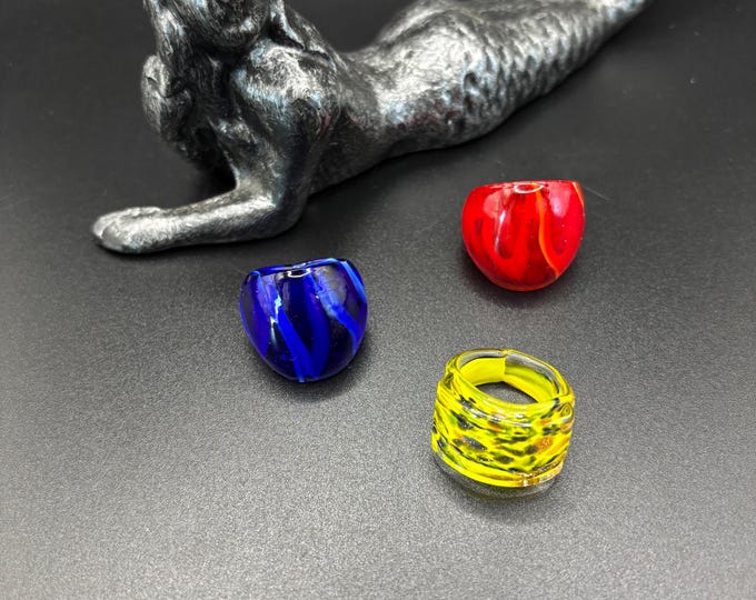 Size 6 1/2 Assorted Glass Rings | Murano Inspired Glass Rings