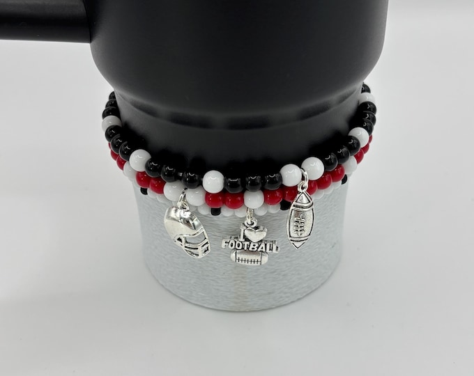 Football Tampa Bay  Stanley Cup Bracelet: Tumbler Charm Accessories - Set of 3