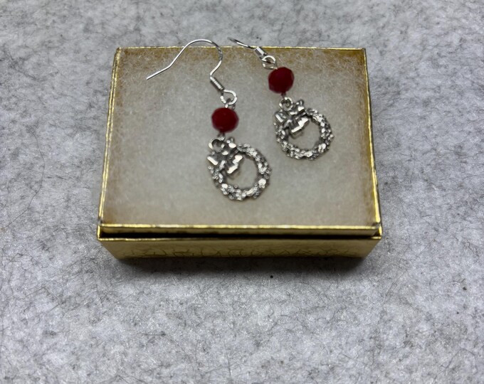 Christmas Earrings | Holiday Earrings | Christmas Earrings  | Wreath