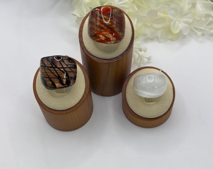 Size 4  1/2  | Lampwork Glass Rings |  Gold and Burnt Orange Murano Inspired Glass Ring | Size 4 1/2 | Statement Ring | Lampwork Ring