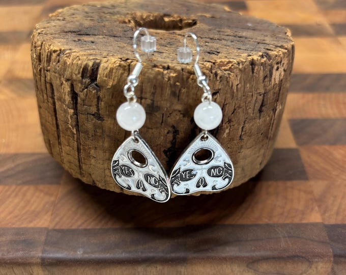 Tarot earrings | Halloween earrings | Planchette earrings | Ouija earrings | Silver planchette