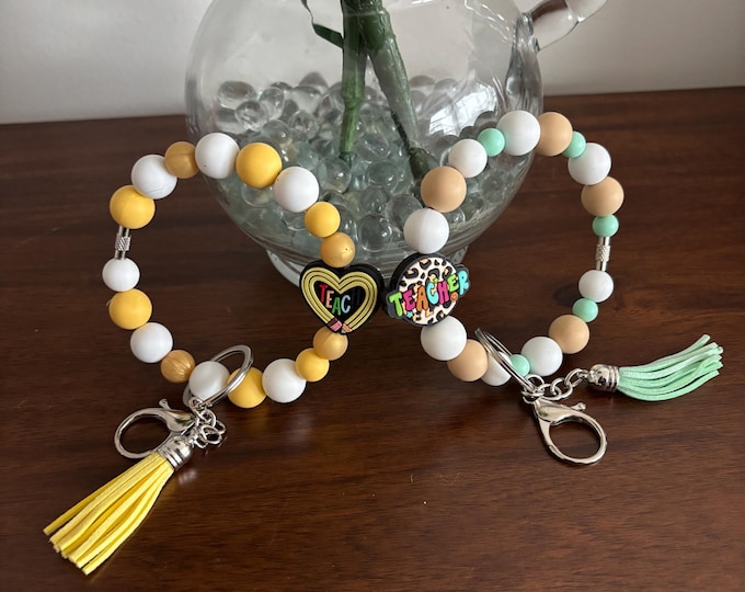Teacher Gifts : Teacher Wristlet | Keychains | Purse Charm | Teacher | Keychain  | Key Fob