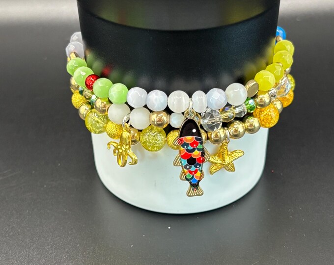 Colorful Stanley Cup Bracelet | Tumbler Accessories | Stanley Charm Bracelet | Tumbler Bracelet | Stretchy Cup Bracelet