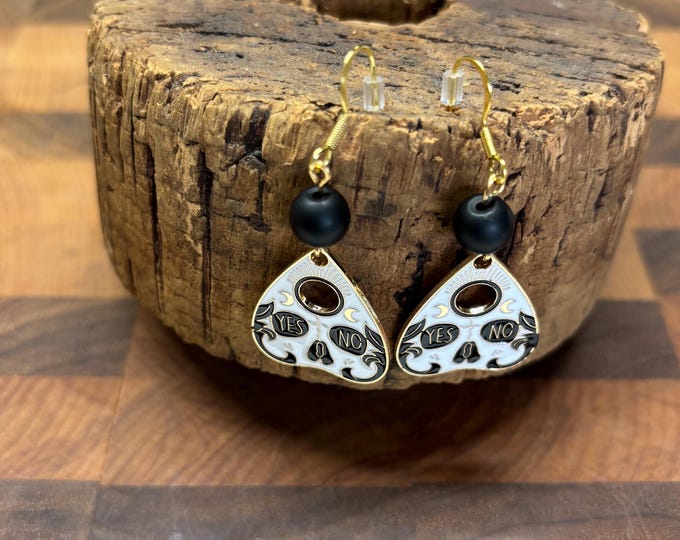 Tarot earrings | Halloween earrings | Planchette earrings | Ouija earrings | Gold planchette