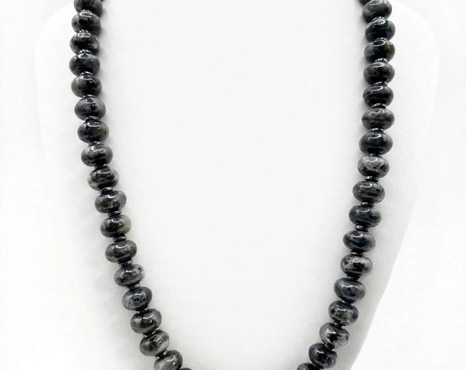 Labradorite Gemstone Necklace | Gemstone Abacus Style Necklace | Labradorite | Statement Necklace | 19 inch