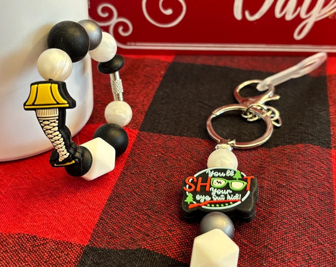 Christmas Story Stanley Cup Bracelet:  Cup Handle Bracelet | Straw Charm | Holiday | Leg Lamps |