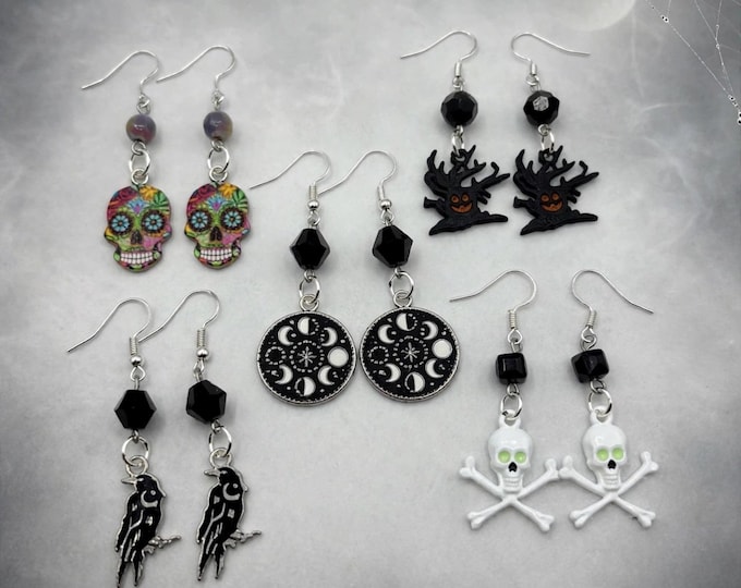 Halloween earrings | Austrian Crystal Accents | Sterling Silver Ear Wires