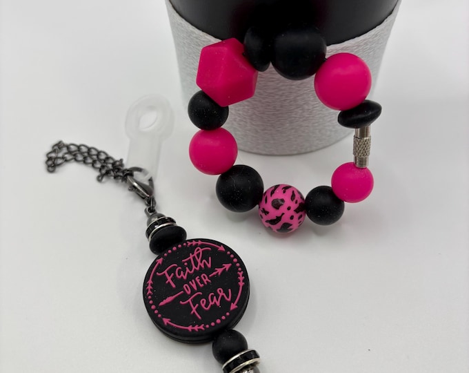Faith Stanley Tumbler Straw Charm  | Handle Charm | Silicone Focal Beads | Faith over Fear