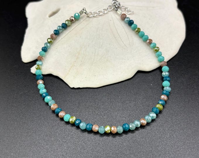 Austrian Crystal Gemstone Anklet | Ankle Bracelet | Gemstone Ankle Bracelet | Minimalist Anklet