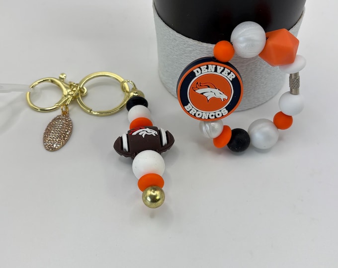 Football Tumbler Accessories |  Stanley or Other Tumbler Cup Handle Bracelets | Straw Charms | Football team | Football charm