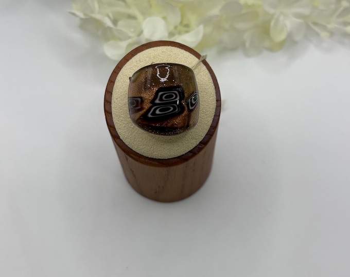 Size 3 1/4 | Lampwork Glass Rings | Millefiori Design Glass Ring  | Statement Ring | Millefiori | Thick Style