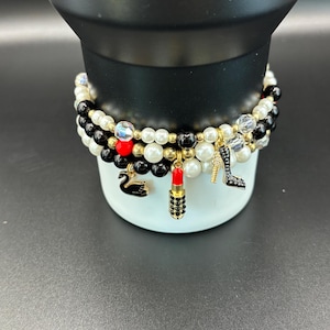 Girly Stanley Cup Bracelet | Tumbler Bracelet | Tumbler Charm Bracelet |  | Stretchy Cup Bracelet | Girly Girl Charms