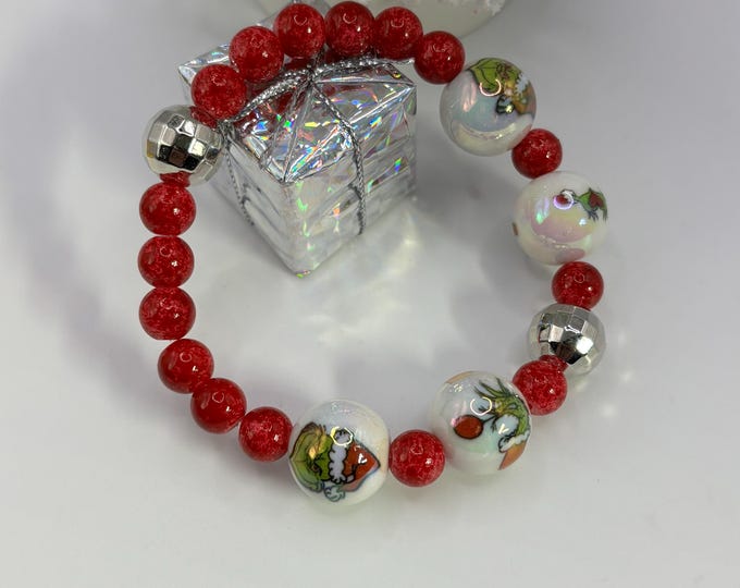 Christmas Grinch Bracelet  |  Christmas Bracelet | Holiday Bracelet | Grinch