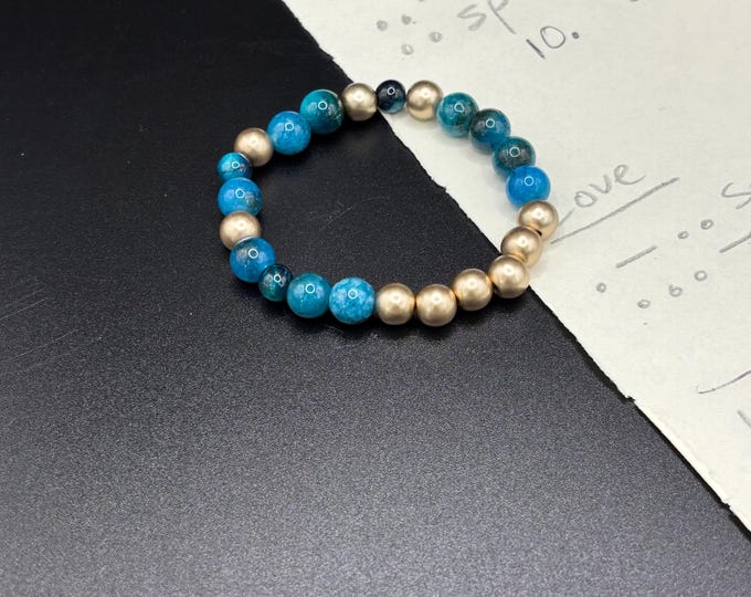 Blue Tiger Eye Gemstones | Gemstone bracelet | Stretch Bracelet | Morse Code bracelet | Faith