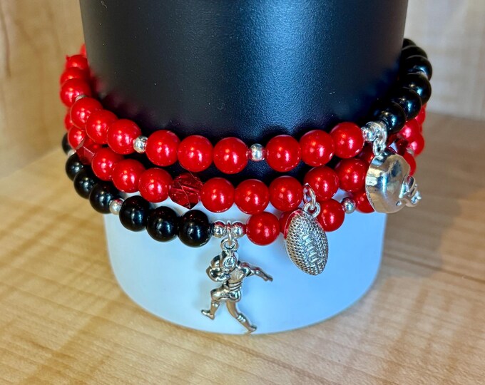 Sports Stanley Cup Bracelet | Tumbler Accessories | Stanley Charm Bracelet | Tumbler Bracelet | Sports Football | Stretchy Cup Bracelet
