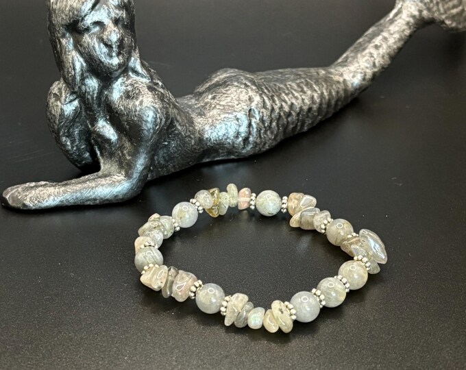 Labradorite Gemstones | Gemstone bracelet  | Stretch Bracelet