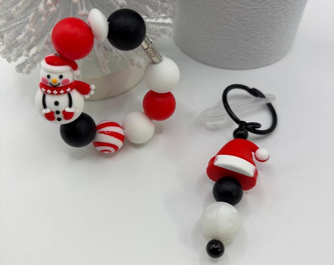 Christmas Snowman Stanley Cup Bracelet:  Cup Handle Bracelet | Straw Charm | Holiday | Snowman