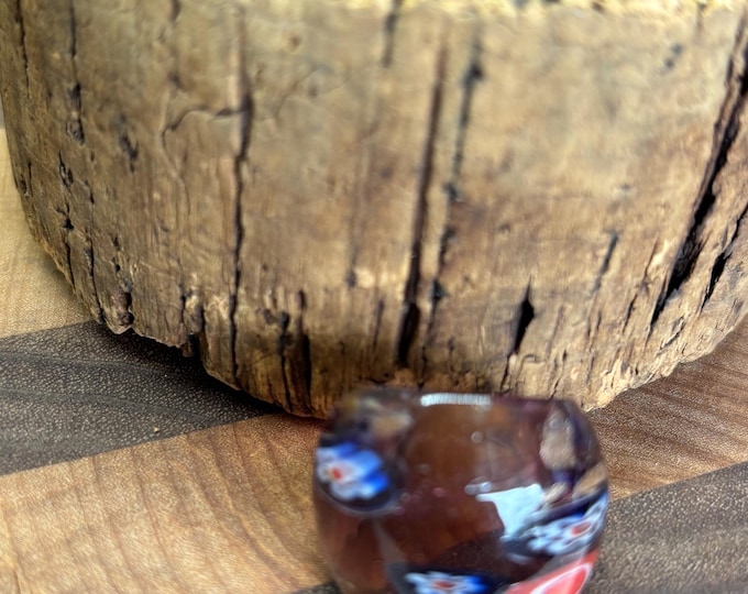 Purple Millefiori Design Glass Ring | Statement Ring | Millefiori |
