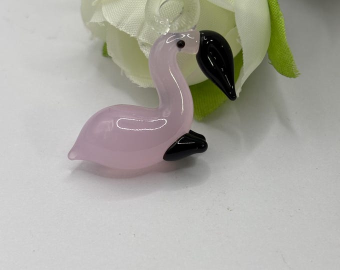 Flamingo Lampwork Pendant  | Glass Flamingo Pendant | Pink Flamingo Jewelry