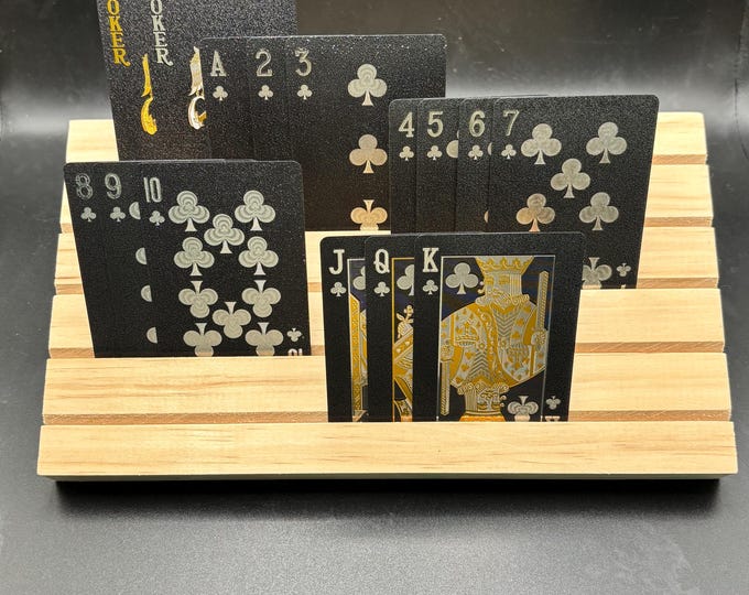 Playing Card Holder | Wooden Card Rack | Folding Wood Card Holder | Handmade Travel Playing Card Rack with Hinges