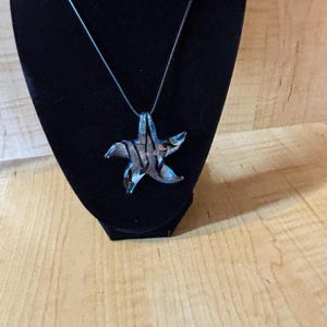 Blue glass Starfish Necklace | Glass Starfish Pendant Necklace | Starfish Jewelry | Starfish Pendant Necklace | Necklace with Cord